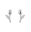 Pendientes de tulipán con circonita