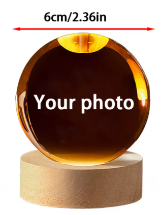 Bola cristal con base led personalizada