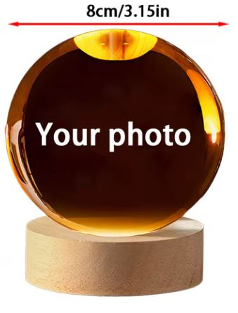 Bola cristal con base led personalizada