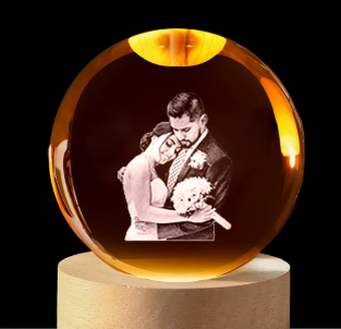 Bola cristal con base led personalizada